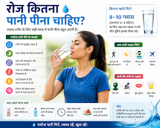 Roz pani peene ka health infographic.