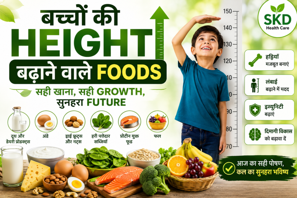 "Bachon ki height growth ke liye healthy foods"