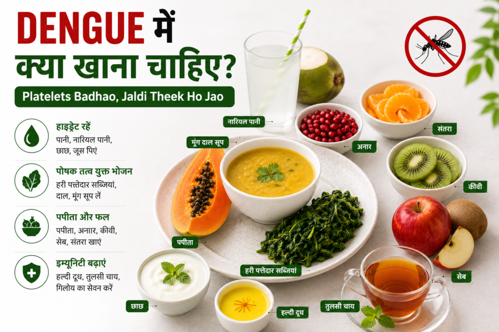 Dengue mein khane wale healthy foods aur platelet support diet.