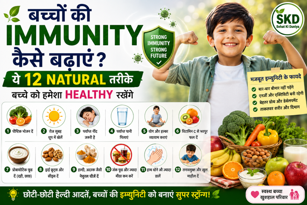 Bachon ki immunity kaise badhaye – bachchon ki rog pratirodhak shakti badhane ke 12 natural tarike in Hindi.