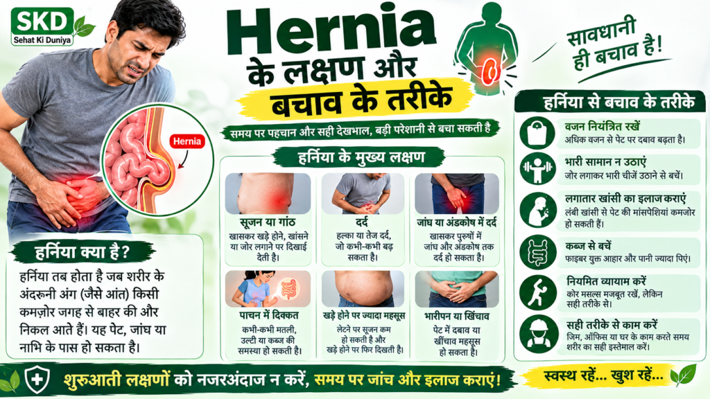hernia ke lakshan aur bachav ke tarike