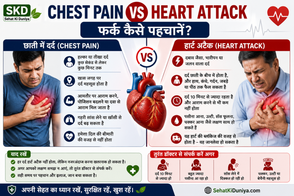 chest pain vs heart attack farak kaise pehchane